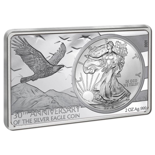 2016 USA 30th Anniversary Eagle 3oz Silver BU & Ingot