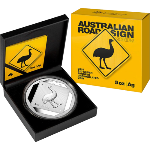 2015 $1 Australian Road Sign Series Emu Silver Proof
