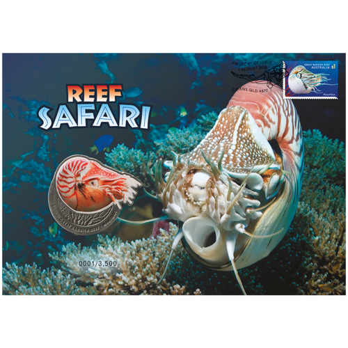 2018 Reef Safari Nautilus Stamp and Medallion Cover