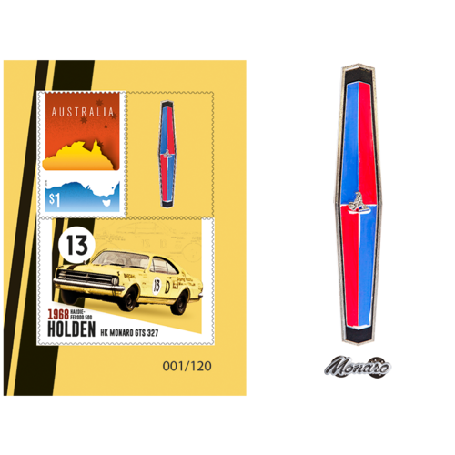 Holden Monaro GTS 327 Badge, Sheetlet and Pin Set