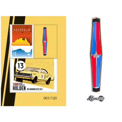 Holden Monaro GTS 327 Badge, Sheetlet and Pin Set