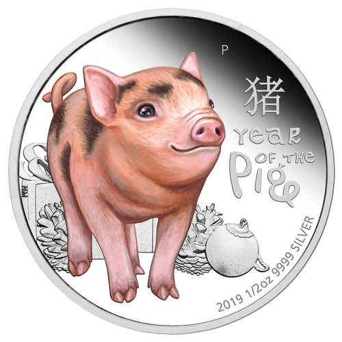 2019 Year of the Pig Baby Pig 1/2oz Silver Proof Coin