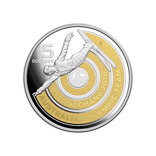 2018 $5 Pyeonchang Australian Olympic Team Selectively Gold Plated Proof