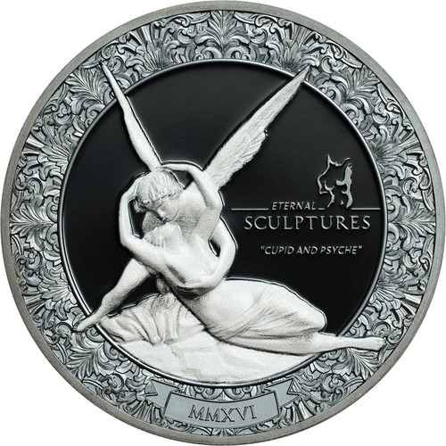 2016 Eternal Sculptures Cupid and Psyche High Relief Silver Coin
