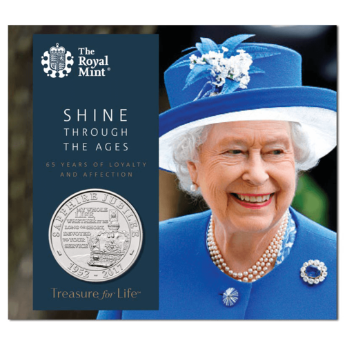 2017 £5 Queens Sapphire Jubilee BU