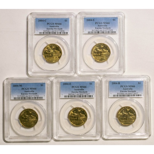 2004 $1 Eureka Stockade All Mintmarks MS66