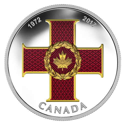 2017 CA$20 45th Anniversary of the Cross of Valour Silver Coloured Coin