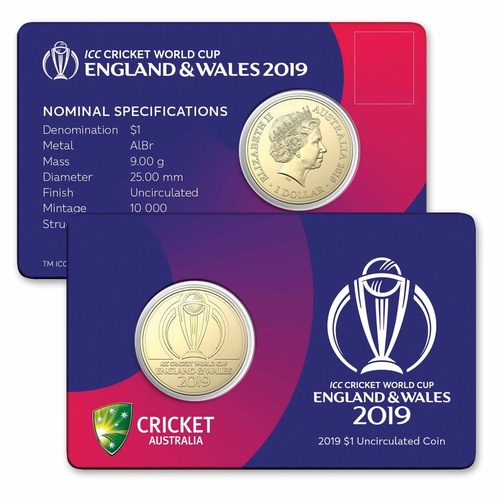 2019 $1 ICC Cricket World Cup Unc