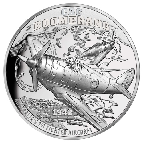 2017 $1 Boomerang Fighter Aircraft Ultra High Relief 1oz Silver Proof