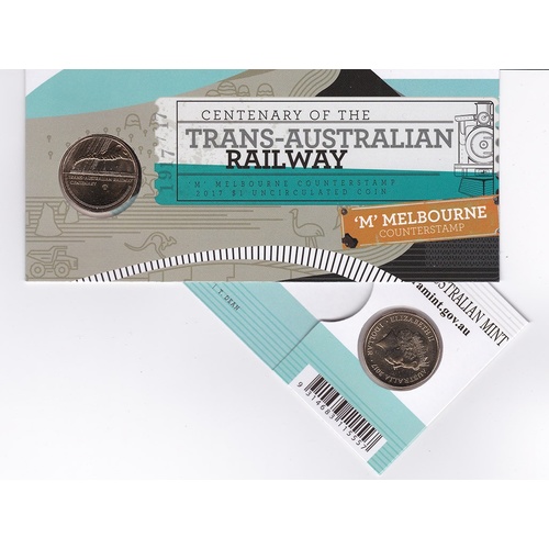 2017 $1 Centenary of the Trans-Australia Railway 'M' Counterstamp Unc