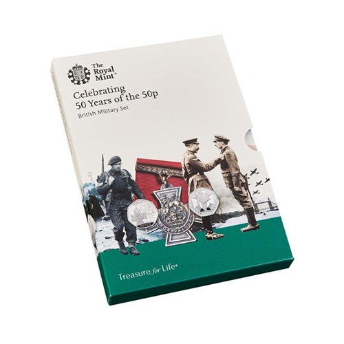 2019 50 Years of the 50p Military Brilliant UNC Coin Set