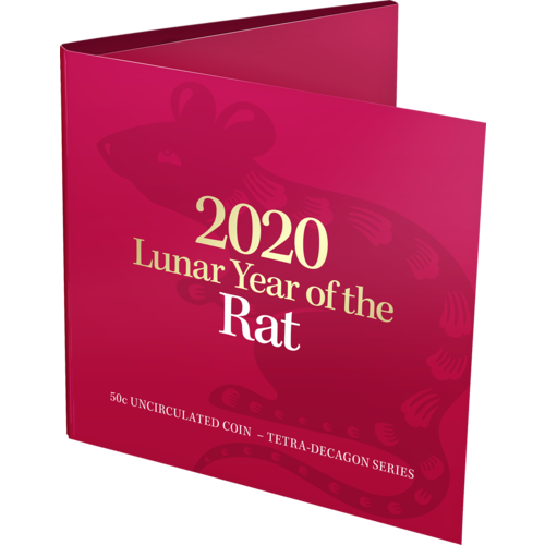 2020 50c Lunar Year of the Rat Unc Tetra Decagon Series