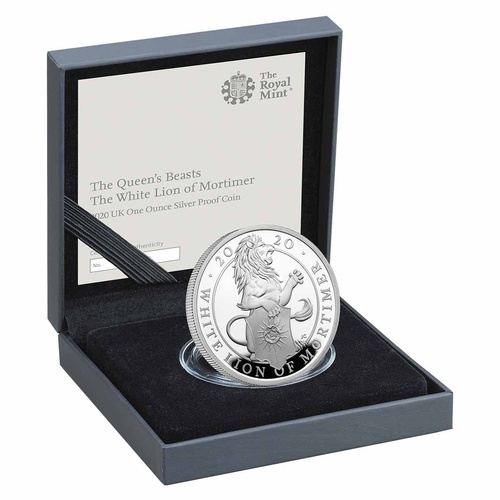 2020 £2 Queen's Beasts White Lion of Mortimer Silver Proof