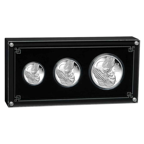 2020 Year of the Mouse Silver Proof 3 Coin Set