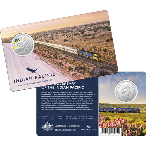 2020 50th Anniversary of the Indian Pacific Coloured Unc