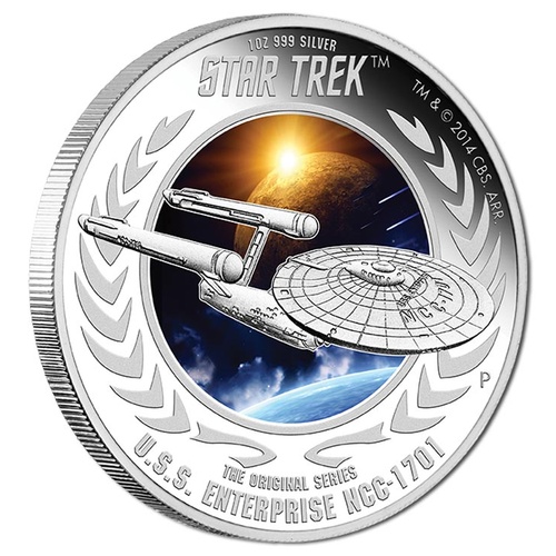 2015 $1 Star Trek USS Enterprise 1701 1oz Silver Proof