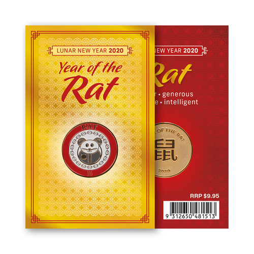 2020 Year of the Rat Medallion in Card