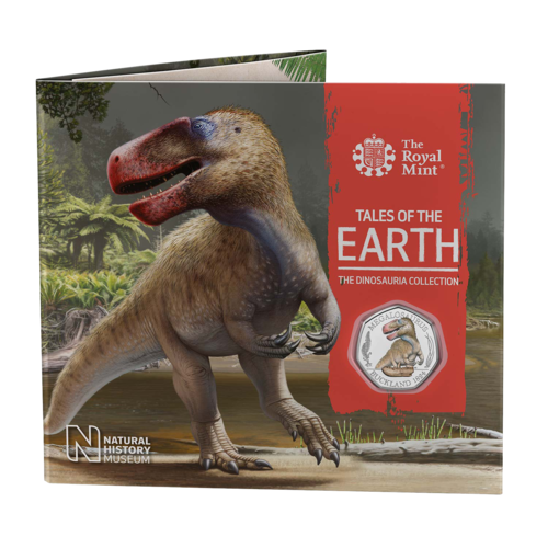 2020 50p Dinosauria - Megalosaurus Coloured BU Coin