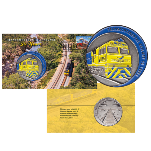 2020 Transcontinental Railway – 50 Years stamp and medallion cover