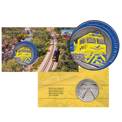 2020 Transcontinental Railway – 50 Years stamp and medallion cover