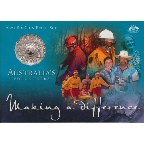 2003 Royal Australian Mint Proof Set Australia's Volunteers