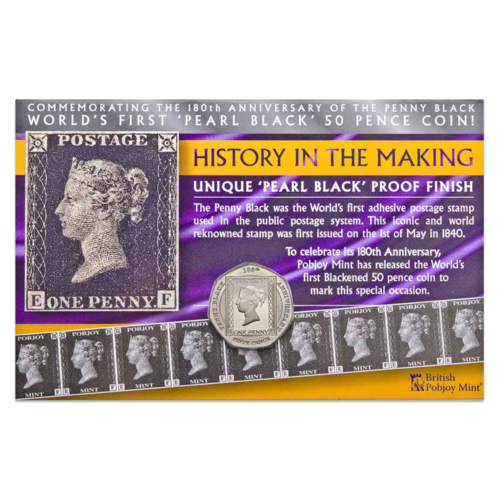 2020 50p Penny Black Copper-Nickel Coin