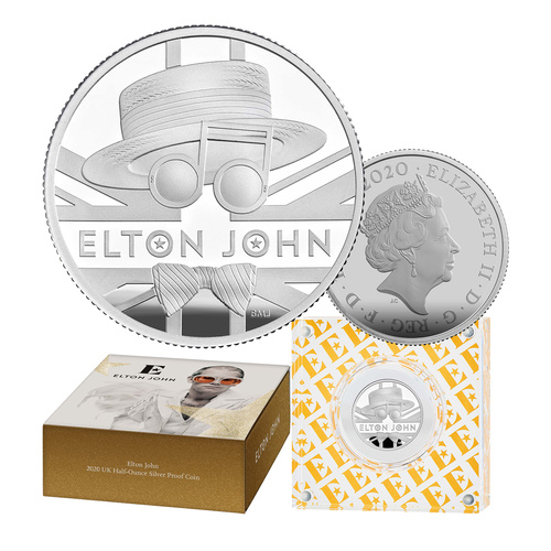 2020 £1 Elton John 1/2oz Silver Proof Coin