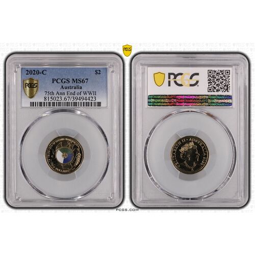 2020 $2 75th Anniversary of the End of WWII 'C' Mintmark Coin MS67 4423