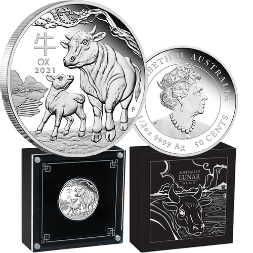 2021 50c Year of the Ox 1/2oz Silver Proof