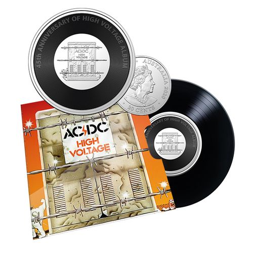 2020 20c AC/DC High Voltage Coloured UNC Coin