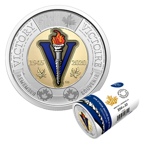 2020 Canada $2 75th Anniversary of the End of the Second World War Special Wrap Roll
