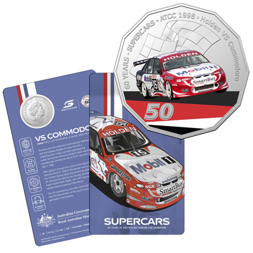 2020 50c 60 Years of Australian Touring Car Champians Holden VS Commodore UNC Coin