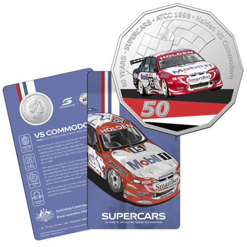 2020 50c 60 Years of Australian Touring Car Champians Holden VS Commodore UNC Coin