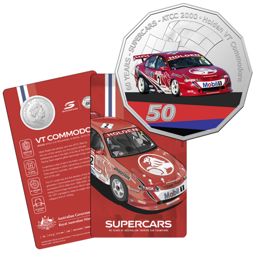 2020 50c 60 Years of Australian Touring Car Champians Holden VT Commodore UNC Coin