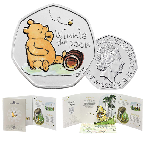 2020 50p Winnie the Pooh Coloured BUNC Coin