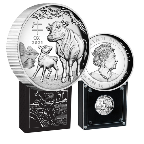2021 $1 Year of the Ox 1oz High Relief Silver Coin