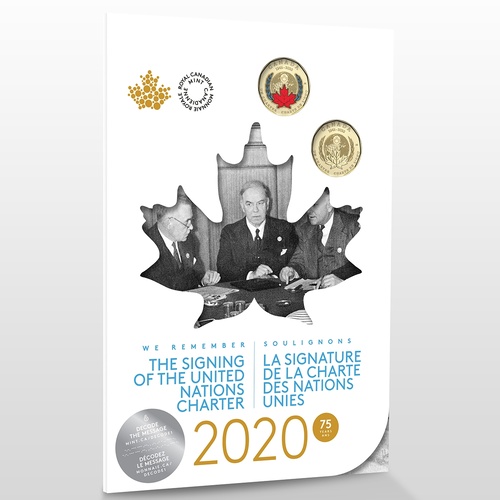 2020 Canadian 75th Anniversary of the Signing of the UN Charter Collector Keepsake Card