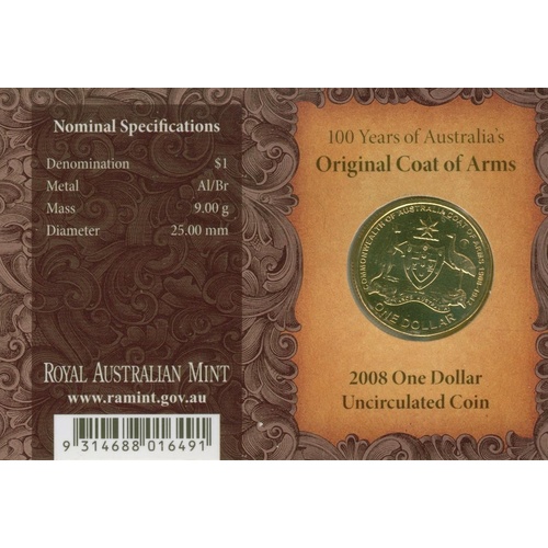 2008 $1 Coat of Arms  S Counterstamp