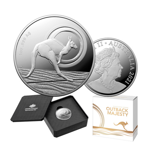 2021 $1 Kangaroo Series - Outback Majesty 1oz Silver Proof Coin
