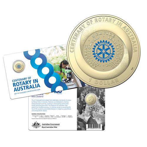 2021 $1 Centenary of Rotary Australia UNC Coin