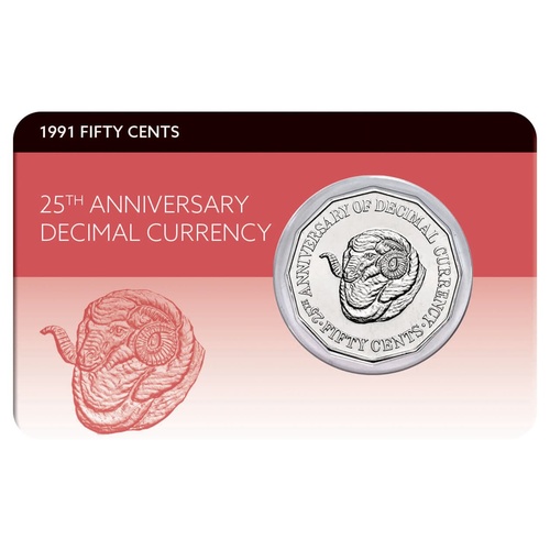 1991 50c 25th Anniversary of Decimal Currency UNC Coin Pack