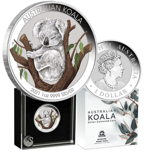 2021 Australian Koala 1oz Silver Coloured Coin ANDA Show Release