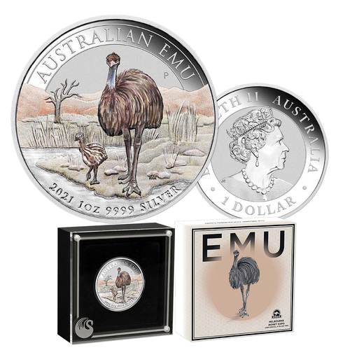 2021 Australian Emu 1oz Silver Coloured Coin ANDA Show Release