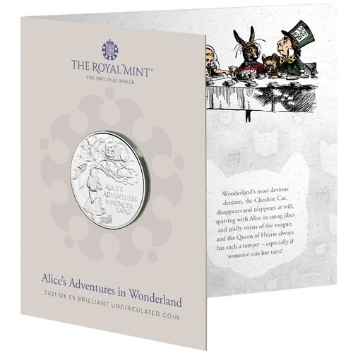 2021 £5 Alice's Adventures in Wonderland BUNC Coin