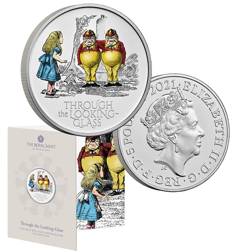 2021 £5 Through the Looking Glass BUNC Coloured Coin