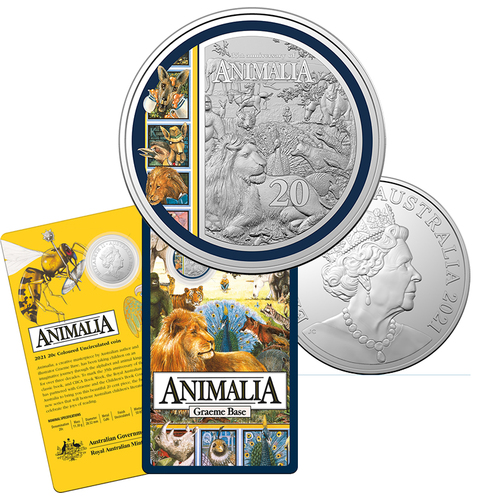 2021 20c Animalia 35th Anniversary Coloured UNC Coin