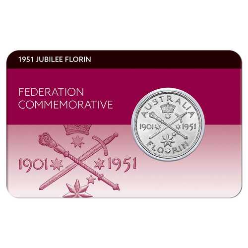 1951 Jubilee Florin About aUNC Carded