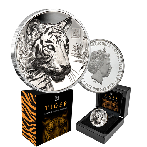 2022 $1 Lunar Tiger 1oz Silver Proof