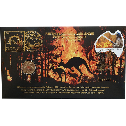 2021 Perth Stamp and Coin Show Firefighter PNC