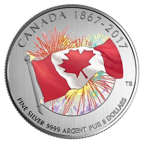 2017 $5 Canada 150th Anniversary Silver Glow in the Dark Coin